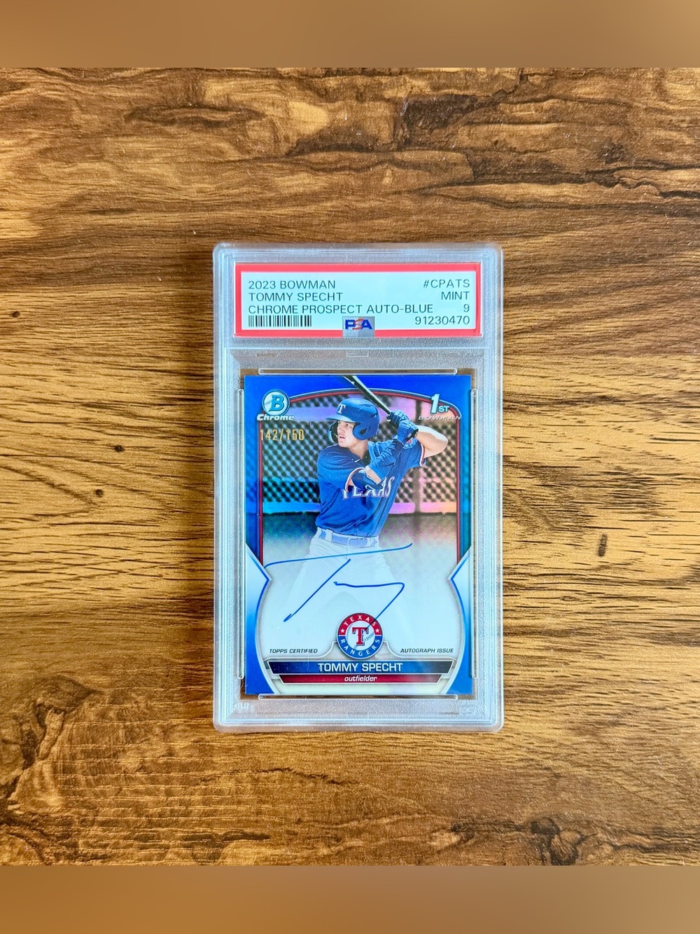 2023 Bowman Chrome Tommy Specht Blue Refractor Auto /150 PSA 9 1st